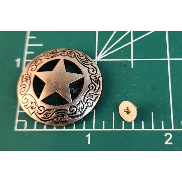 Western Star Conchos Set Silver Tone Screw Back 1 Inch Leather Craft Supply - Picture 2 of 5